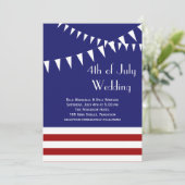 4 juillet Faire-part de mariage rouge, blanc et bl (Debout devant)