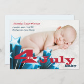 4 juillet Faire-part de naissance photo (Devant / Derrière)