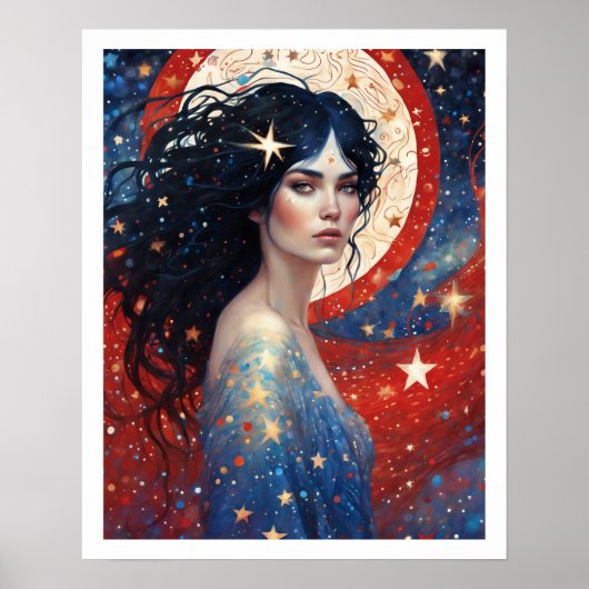 4 juillet Femme dans les feux d'artifice Art déco (Devant)