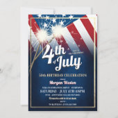 4 juillet Fête Anniversaire Invitations (Devant)