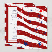 4 juillet, fête de l'Indépendance Invitation barbe (Devant / Derrière)