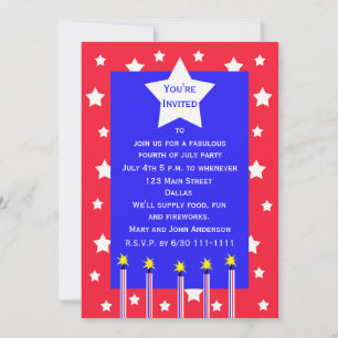 4 juillet feux d'artifice et Invitation de la Fête