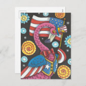 4 juillet FLAMANT ROSE ROSE, CARTE POSTALE de (Devant / Derrière)