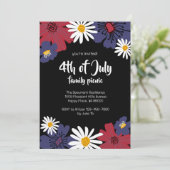 4 juillet Floral Family Picnic Invitation (Debout devant)