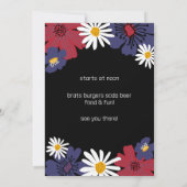 4 juillet Floral Family Picnic Invitation (Dos)