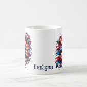 4 juillet floral personnalisé café Mug (Centre)