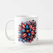 4 juillet floral personnalisé café Mug (Gauche)