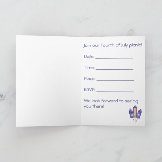 4 juillet heureux - Invitations (Intérieur)