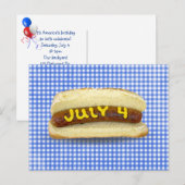 4 juillet Hot Dog sur En vichy carte postale (Devant / Derrière)