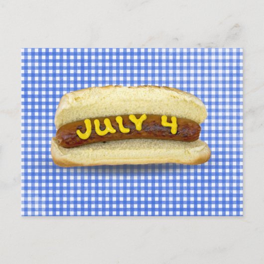 4 juillet Hot Dog sur En vichy carte postale (Devant)