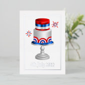 4 Juillet Indépendance Foil Carte de vacances (Debout devant)