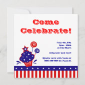 4 juillet Indépendance Invitation barbecue Red Whi (Dos)