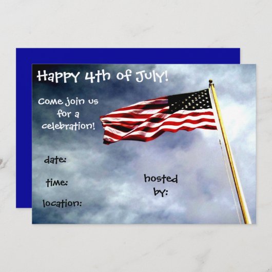 4 juillet Invitation (Devant / Derrière)