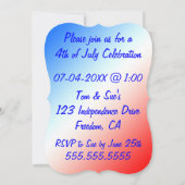 4 juillet Invitation à la fête des États-Unis (Dos)