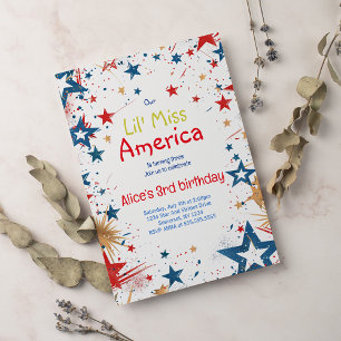 4 juillet Invitation anniversaire 4 juillet Parti