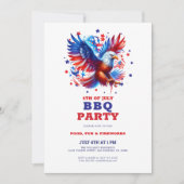4 juillet Invitation BBQ de l'aigle américain patr (Devant)