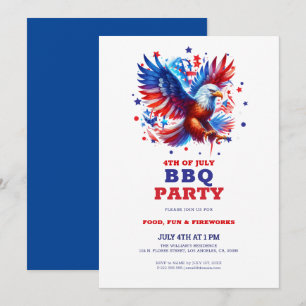 4 juillet Invitation BBQ de l'aigle américain patr