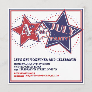 4 juillet invitation blanche rouge de partie