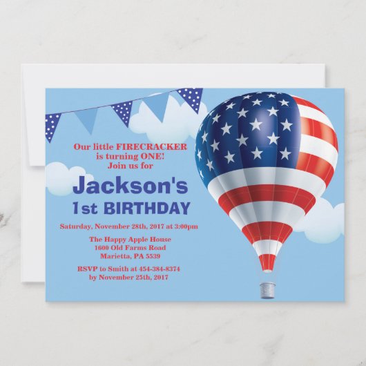 4 juillet invitation d'anniversaire (Devant)