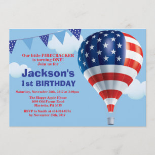 4 juillet invitation d'anniversaire