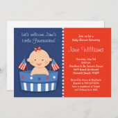 4 juillet invitation de baby shower (Devant / Derrière)