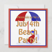 4 juillet Invitation de Beach Party (Devant)