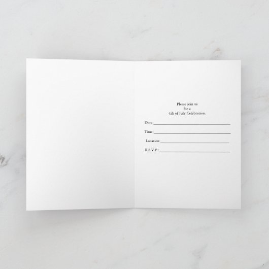 4 juillet Invitation de célébration Drapeau améric (Intérieur)