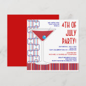 4 juillet invitation de cocktail de Martini (Devant / Derrière)