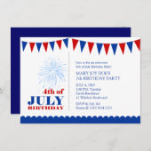 4 juillet invitation de fête d'anniversaire des (Devant / Derrière)