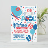 4 juillet Invitation de fête d'anniversaire Invita (Debout devant)