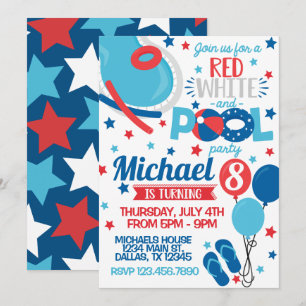 4 juillet Invitation de fête d'anniversaire Invita