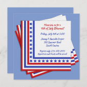 4 juillet Invitation de fête unique (Devant / Derrière)