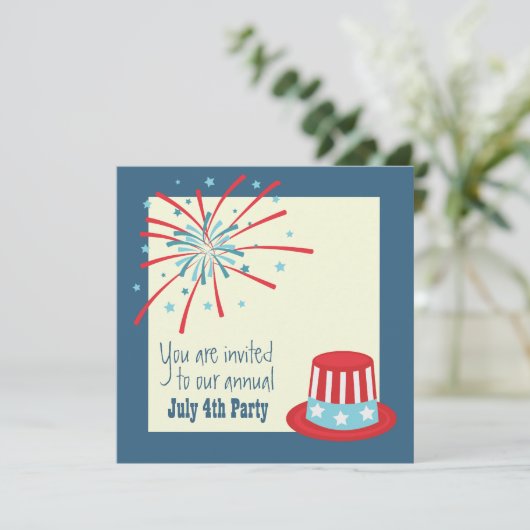 4 juillet Invitation de feux d'artifice (Debout devant)