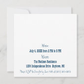 4 juillet Invitation de feux d'artifice (Dos)