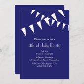 4 juillet Invitation de la fête des drapeaux bleus (Devant / Derrière)