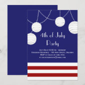 4 juillet invitation de lanternes de partie (Devant / Derrière)
