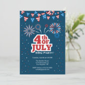 4 juillet invitation de partie de BBQ de (Debout devant)