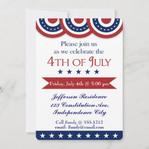 4 juillet invitation de partie personnalisable