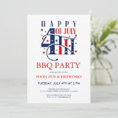 4 juillet Invitation du barbecue et du Fireworks (Debout devant)