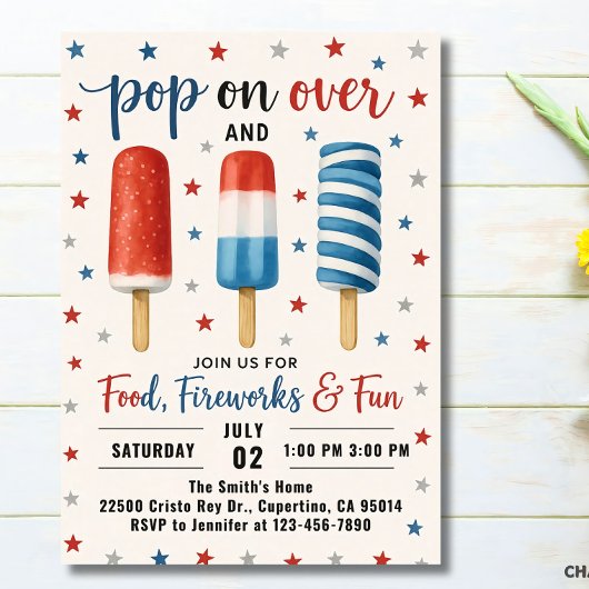 4 juillet Invitation Fête de l'Indépendance Invi