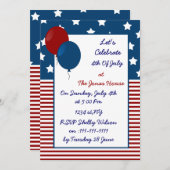 4 juillet invitations de la fête de l'indépendance (Devant / Derrière)