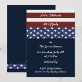 4 juillet invitations de la fête de l'indépendance (Devant / Derrière)