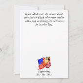 4 juillet invitations de partie (Dos)