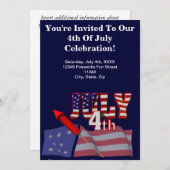 4 juillet invitations de partie (Devant / Derrière)