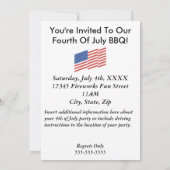 4 juillet invitations de partie (Dos)