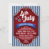 4 juillet Invitations du BBQ Party (Devant)