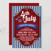4 juillet Invitations du BBQ Party (Devant / Derrière)