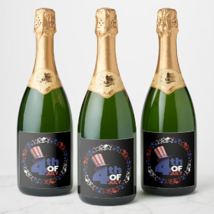 4 juillet Jour de l'Indépendance Étiquette de vin