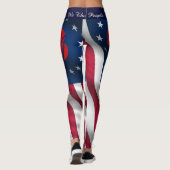 4 JUILLET Leggings American Drapeau Votre nom Para (Dos)