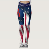 4 JUILLET Leggings American Drapeau Votre nom Para (Devant)